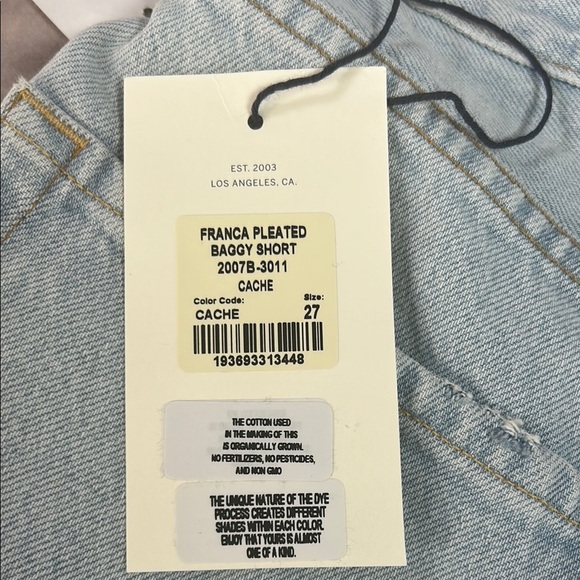 Citizens of Humanity NWT sz 27 Franca Baggy Light Blue Denim Short Button Fly - Picture 2 of 10